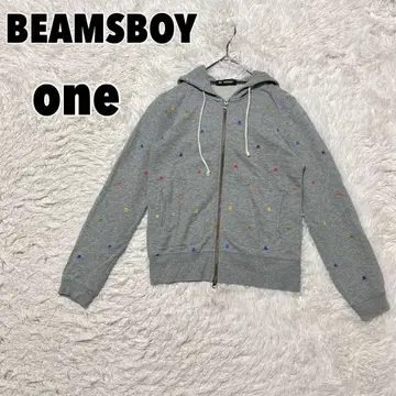BEAMSBOY 빔즈 보이 해골 자수 집업 후드티