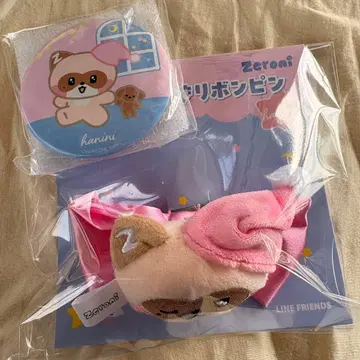 로손 한정 마스코트 부착 리본 핀 & 캔 거울 하오 하니니