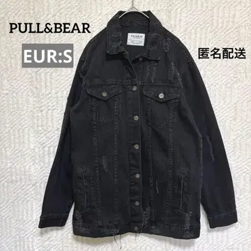 PULL&BEAR 블랙 데님 자켓 데미지 가공