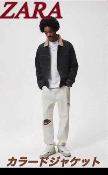 [ ZARA ] 카라 퀼팅 데님 자켓 블랙