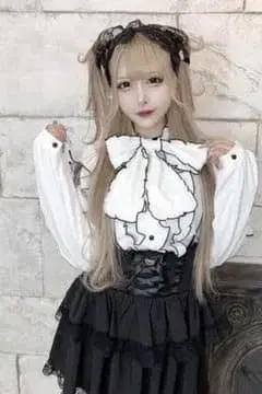 완판템 [ MA*RS ] 빅 리본 멜로우 블라우스 - 블랙 size-F