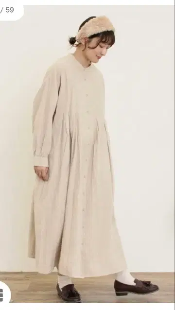 사만사 모스모스 크로스 린넨 원피스