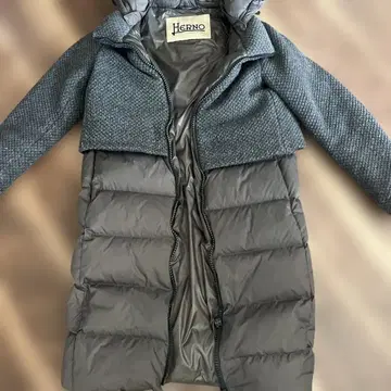 헬레노 이소재 절개 다운 38 그레이