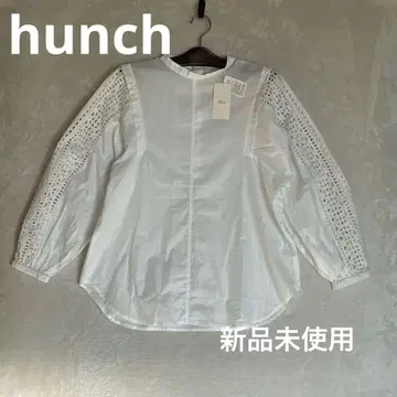 화이트 레이스 슬리브 셔츠 hunch 미사용 새상품