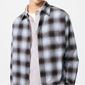 UNIQLO 플란넬 체크 셔츠 M 긴팔 체크 셔츠