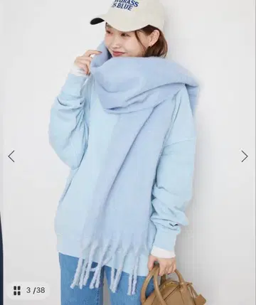 SLOBE IENA 에어리 컬러 스톨 스카이블루