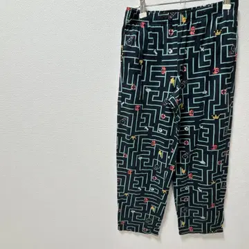 새상품급 미로 패턴 캐주얼 팬츠 [ 프리 ] 다크 그린 스트레치 홈웨어