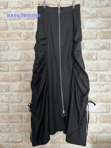 axesfemme 엑시즈팜 지퍼 달린 사이드 드로스트 스커트 블랙