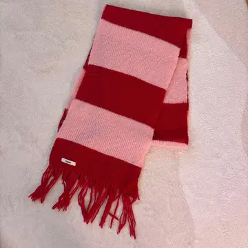 haek 보더 머플러 레드 핑크