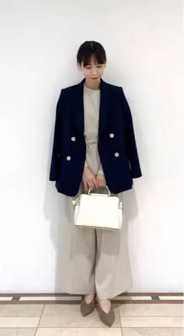 네이비 더블 브레스트 테일러드 자켓