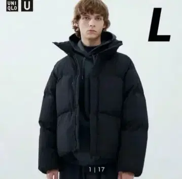 UNIQLO U 패디드 볼륨 자켓 블랙 L 사이즈 BLACK