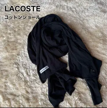 LACOSTE 라코스테 코튼 숄 머플러 스톨 블랙 차콜