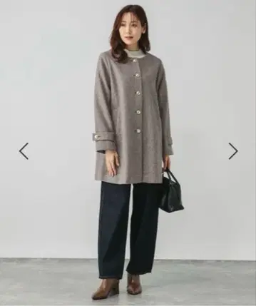 GLOBAL WORK 경쾌한 스트레치 크루 코트