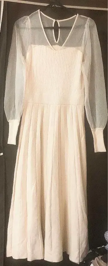 리젝시 니트 원피스 베이지 라메 귀여운 고급