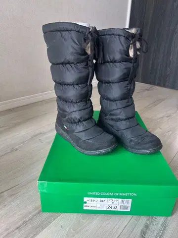 새상품급 베네통 스노우 부츠 방수 발수 블랙 24cm