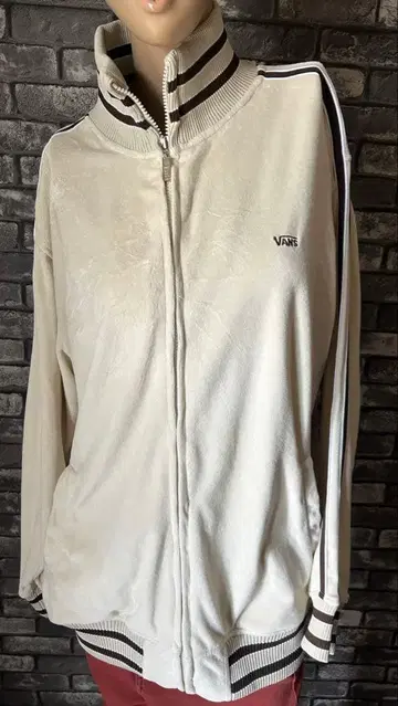 VANS 벨로아 집업 저지 베이지 화이트