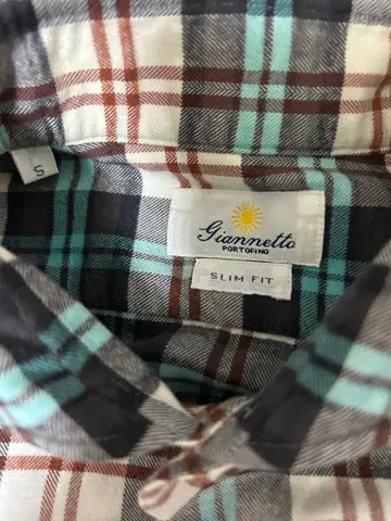 giannetto 슬림핏 체크 셔츠 사이즈 S