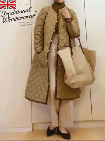 새상품급 트래디셔널 웨더웨어 아클리 롱 베이지 36