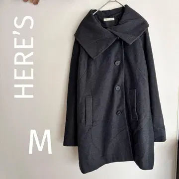 HERE'S 빅 옷깃 코트 M 차콜 그레이 고급 포멀 출퇴근