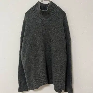UNIQLO 수플레얀 하이넥 스웨터 XL 다크 그레이 포근한 니트