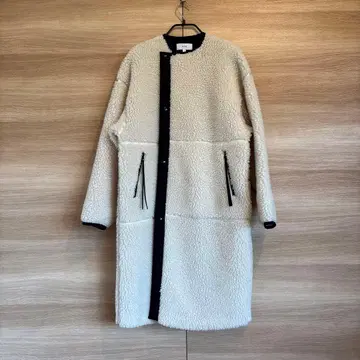 HYKE 하이크 보아 롱 코트 크림