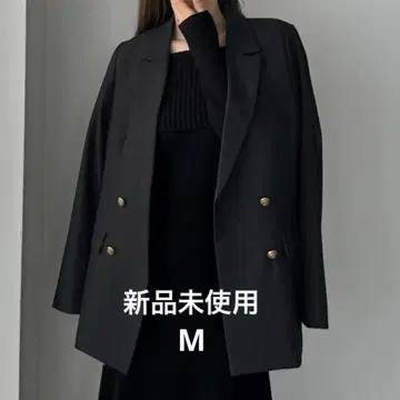 [ 미사용 새상품 ] Louere 골드 버튼 테일러드 자켓 차콜 M