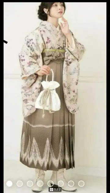 우타타네 졸업식 하카마 M 사이즈 레이스 패턴 하카마 끈 아래 91cm