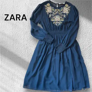 ZARA 자라 자수 시스루 원피스 블랙