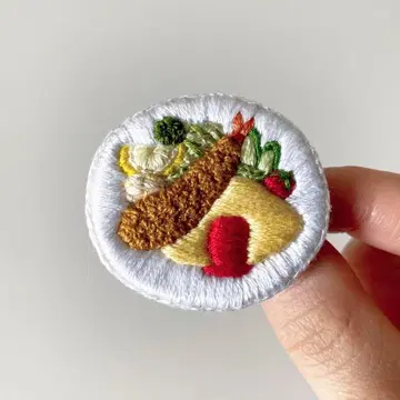 어른 어린이 점심 수제 자수 브로치