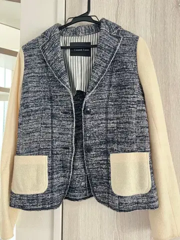 네이비 아이보리 자켓