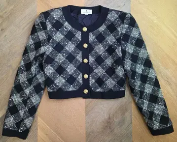 M'S GRACY 새상품급 숏 기장 체크 무늬 자켓 9호 y30