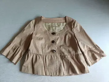 베이지 노카라 자켓