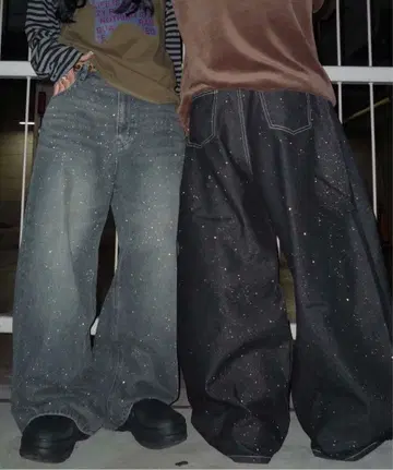 sedacle 글리터 가공 커브 데님