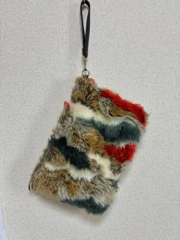 크리스마스 컬러 퍼백 숄더/클러치 스트랩 포함