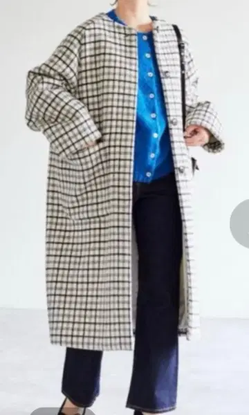 SLOBE IENA 체크 무늬 롱 코트