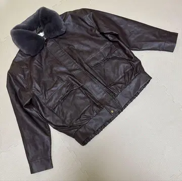 새상품 OLIVE des OLIVE 퍼 티펫 에코 레더 블루종