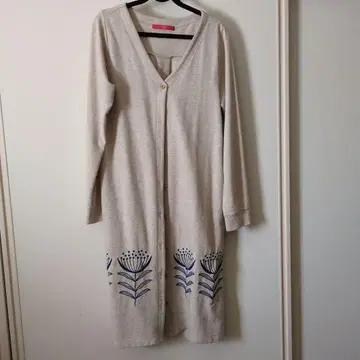 graniph 꽃무늬 자수 롱 가디건