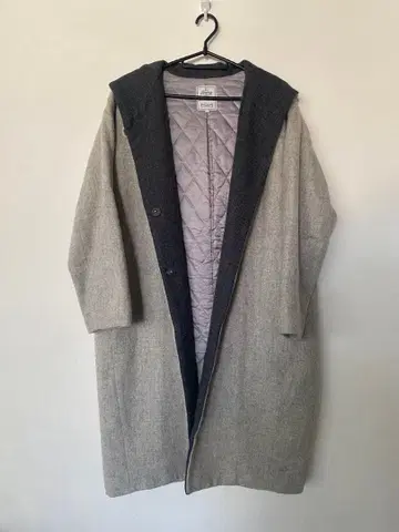 B:ming 후드 부착 롱 코트 S