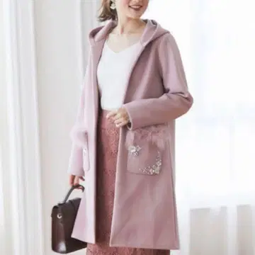 코트 자켓 핑크 가디건 퍼 비쥬 토코 클로젯