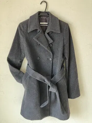 TRUSSARDI 38 M 그레이 울 코트 트루사르디