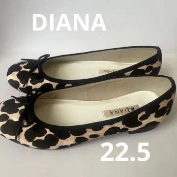 DIANA 레오파드 무늬 플랫슈즈 22.5