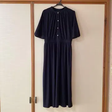 네이비 버튼 원피스