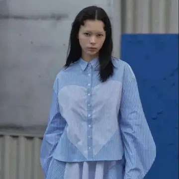 POPPY 하트 스트라이프 셔츠