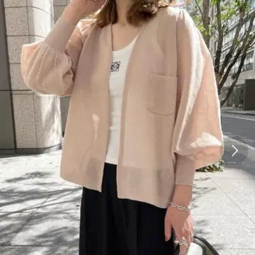 Audrey and John Wad 시어 니트 가디건