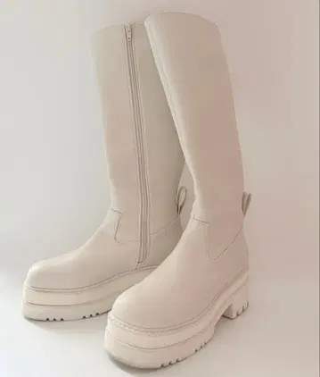 [ 새상품급 ] MURUA 통굽 롱 부츠 아이보리 무루아