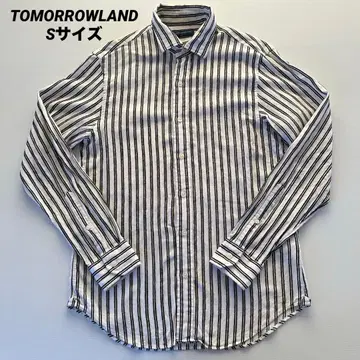 TOMORROWLAND 화이트 블랙 스트라이프 긴팔 셔츠 S 사이즈