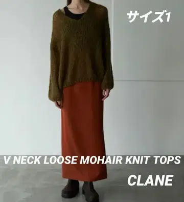 새상품급 CLANE 클라네 V넥 루즈 모헤어 니트탑