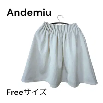 Andemiu 화이트 플레어 스커트 Free 사이즈