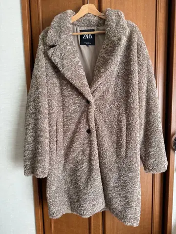ZARA 플리스 롱 코트 푸들 코트