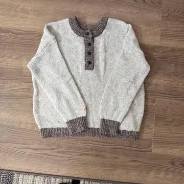 JaVa 긴팔 니트 스웨터 L 크림 브라운